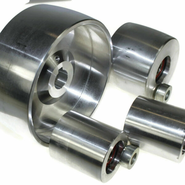 Belt Grinder Wheels -130 mm Drive - 19 mm Shaft, 75 mm Tracking 50 mm Idler