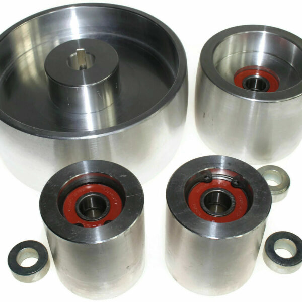 Belt Grinder Wheels set 130 mm Drive - 24 mm Shaft, 75 mm Tracking 50 mm Idler